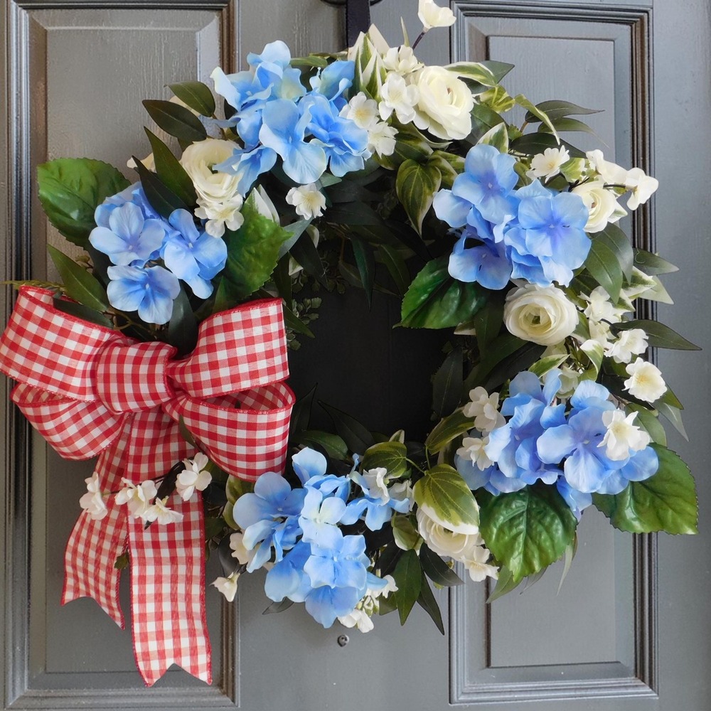 Patriotic Wreath, Independence Day, Memorial Day, Veterans, Red White and Blue - Picture 1 of 5